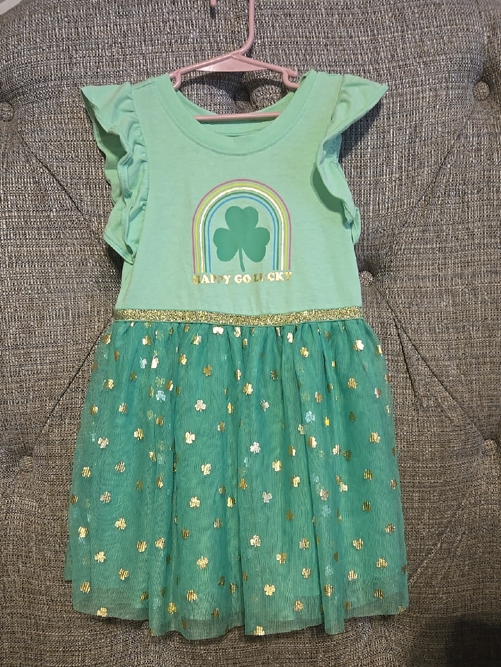 4t Rainbow & Shamrock Dress